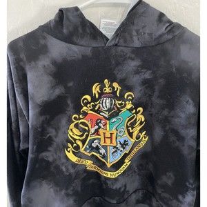 Harry Potter Hogwarts Crest Gryffindor Slytherin Sweatshirt JRs XS Black smoke